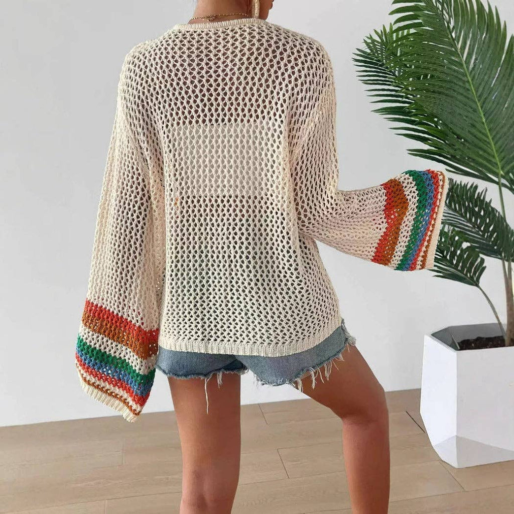 Bohemian Rainbow Crochet Cardigan.  Very Nice!