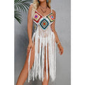 CROCHET BIKINI Boho Cover Up: White / Black ONE SIZE