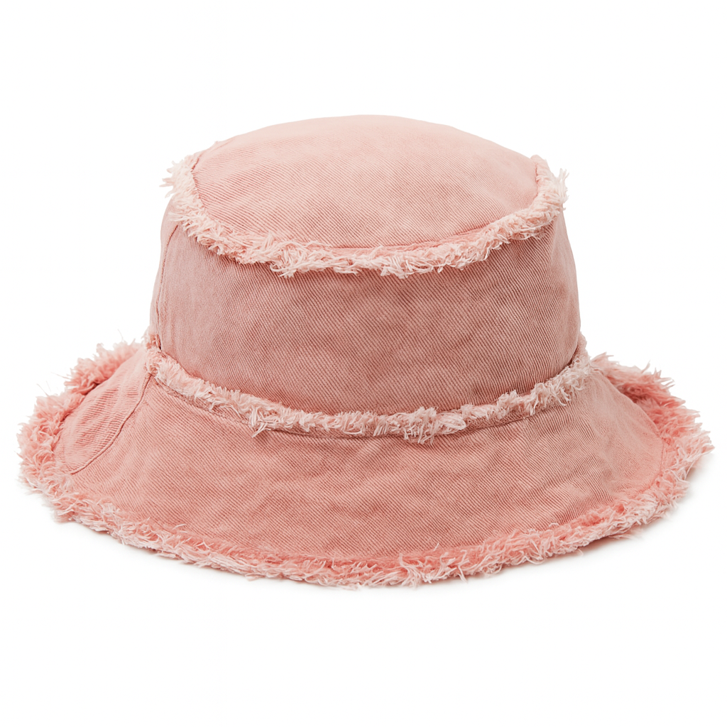 Distressed Bucket Hat Pink
