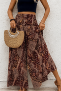 Paisley Print Smocking Wide Leg Trousers!