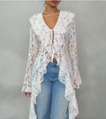 Very Nice Elegant Sheer Lace Trim Cover Up!