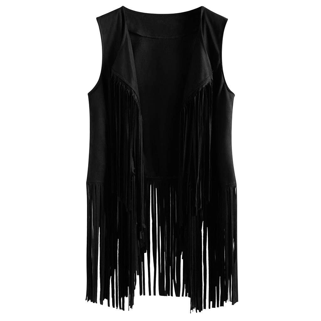 Stylish Hippie Vest.  Very Nice! Black