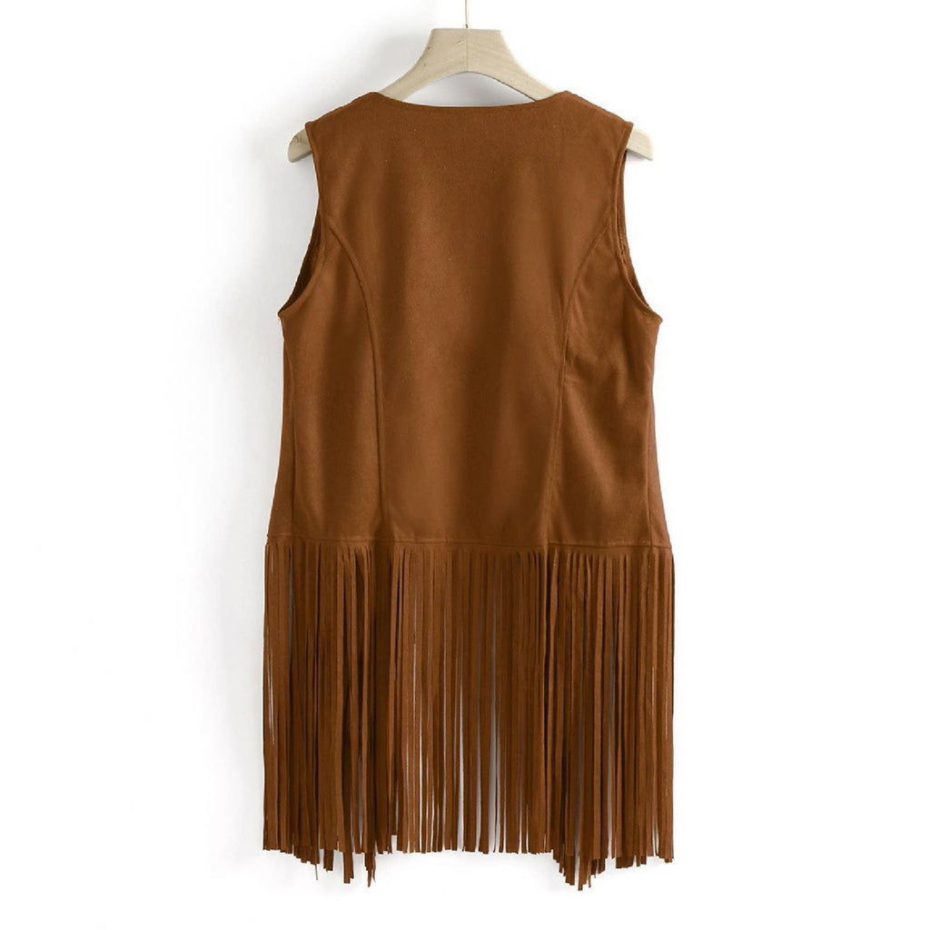 Stylish Hippie Vest Brown.  Very Nice! Back
