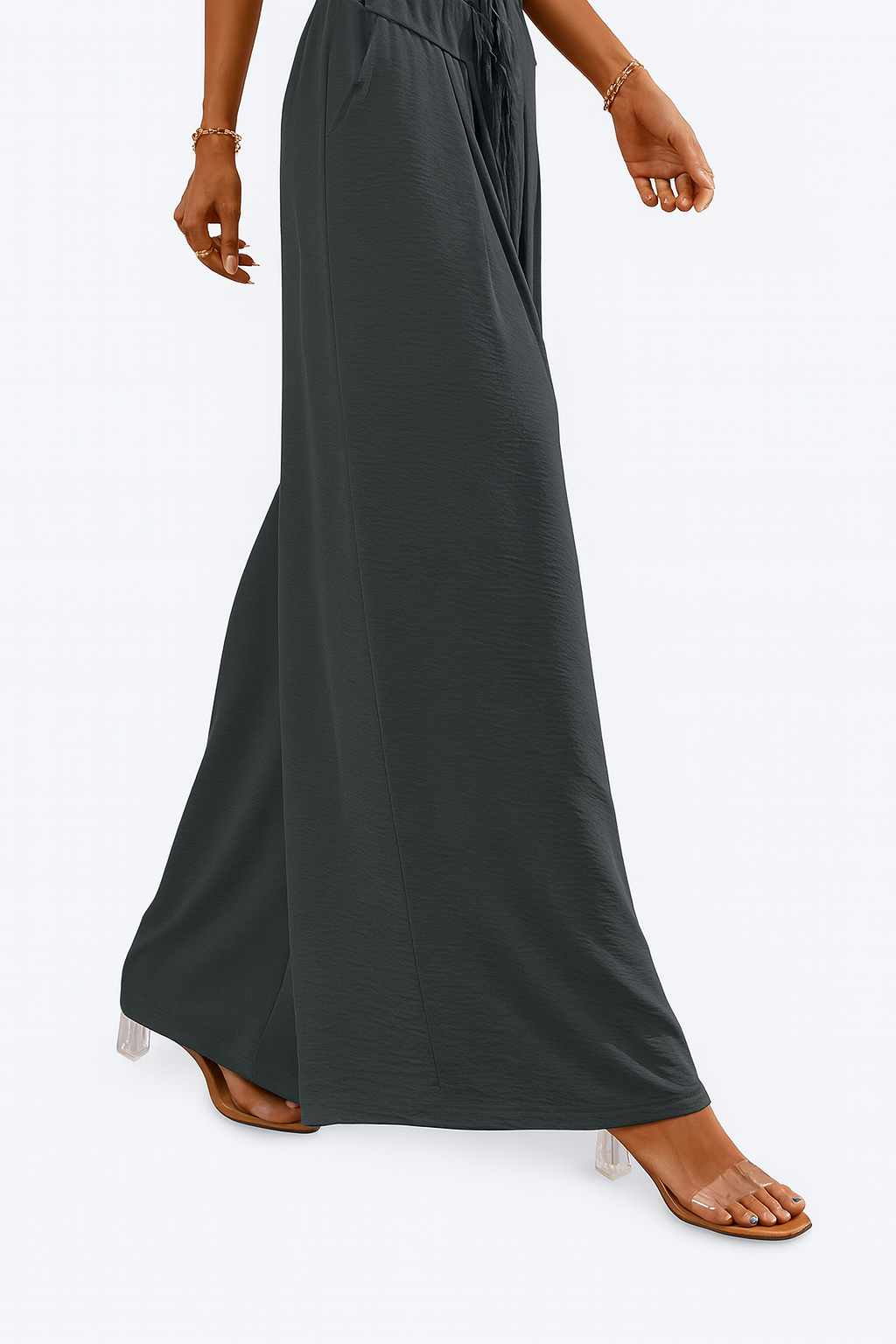 Wide Leg Pants Elegant Semi Sheer Lightweight Pants.  Very Nice!