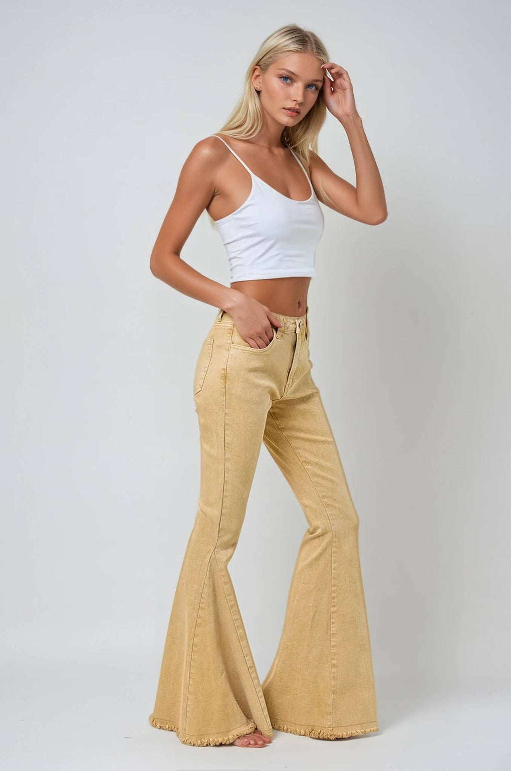 ACID WASHED BELLBOTTOM JEANS. VERY NICE!